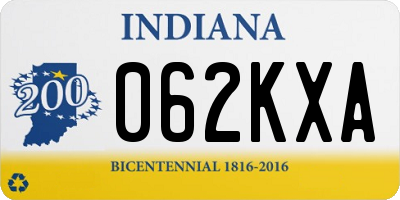 IN license plate 062KXA