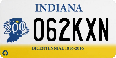 IN license plate 062KXN
