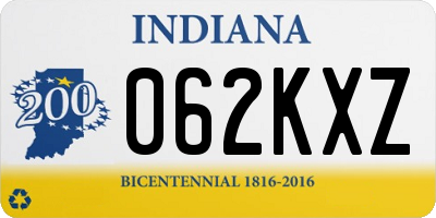 IN license plate 062KXZ