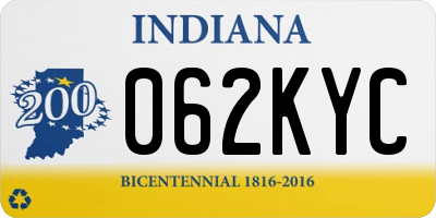 IN license plate 062KYC