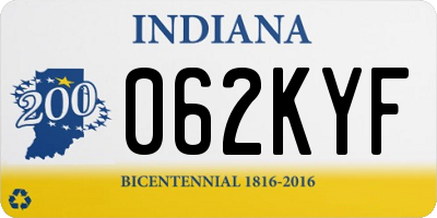 IN license plate 062KYF