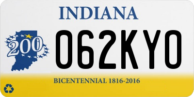 IN license plate 062KYO
