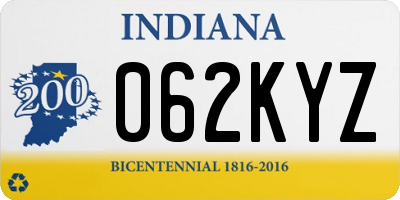 IN license plate 062KYZ