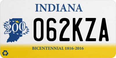 IN license plate 062KZA