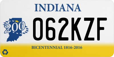 IN license plate 062KZF
