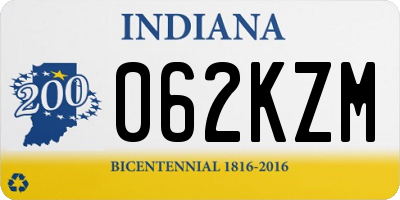 IN license plate 062KZM