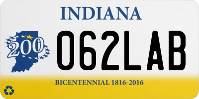 IN license plate 062LAB