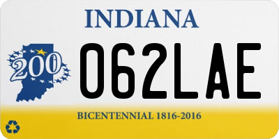 IN license plate 062LAE