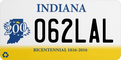 IN license plate 062LAL