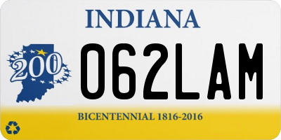 IN license plate 062LAM