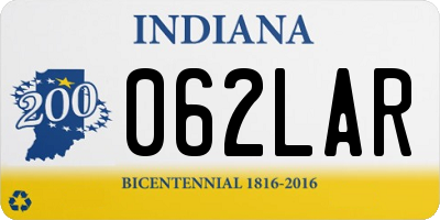 IN license plate 062LAR