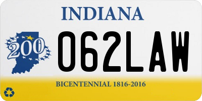 IN license plate 062LAW