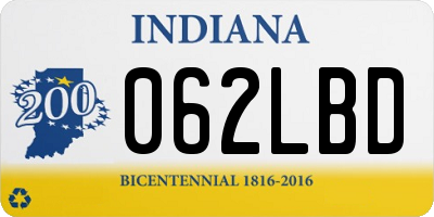 IN license plate 062LBD