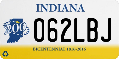 IN license plate 062LBJ