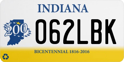 IN license plate 062LBK