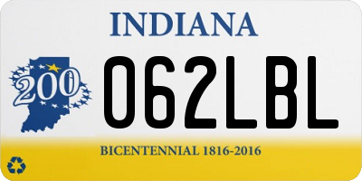 IN license plate 062LBL