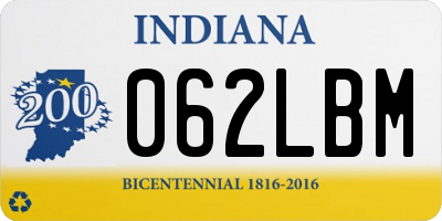 IN license plate 062LBM