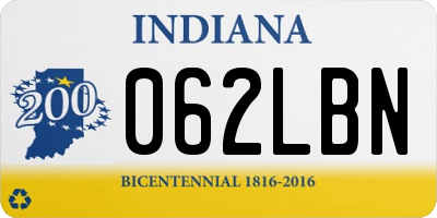 IN license plate 062LBN