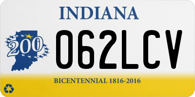 IN license plate 062LCV