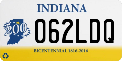 IN license plate 062LDQ