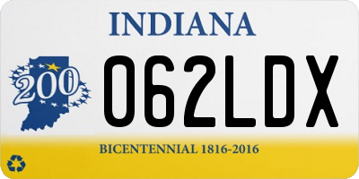 IN license plate 062LDX