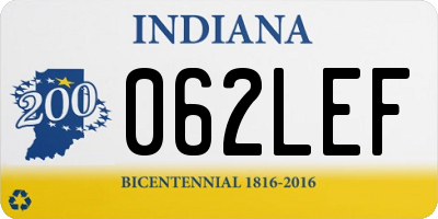 IN license plate 062LEF