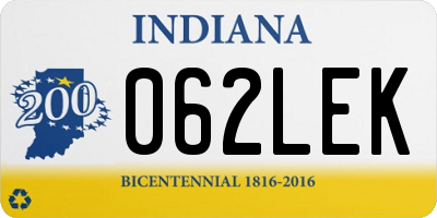 IN license plate 062LEK