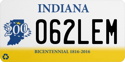 IN license plate 062LEM