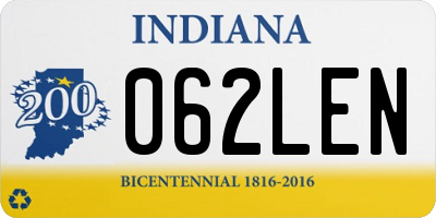 IN license plate 062LEN