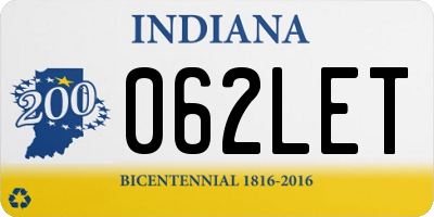 IN license plate 062LET
