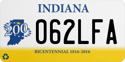 IN license plate 062LFA