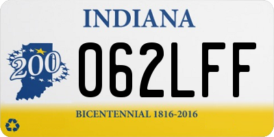 IN license plate 062LFF