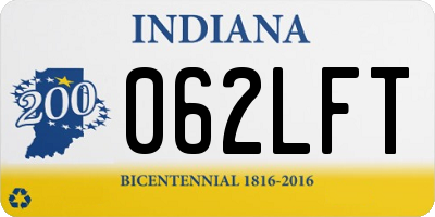IN license plate 062LFT
