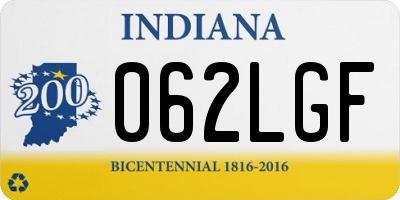 IN license plate 062LGF