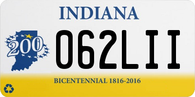 IN license plate 062LII