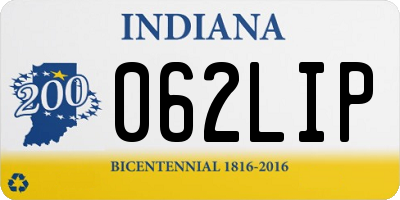 IN license plate 062LIP