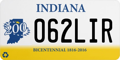 IN license plate 062LIR