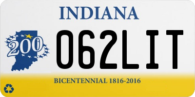 IN license plate 062LIT