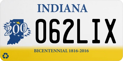 IN license plate 062LIX