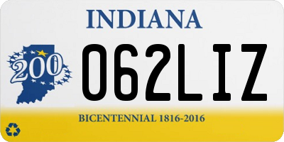 IN license plate 062LIZ