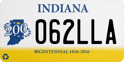 IN license plate 062LLA
