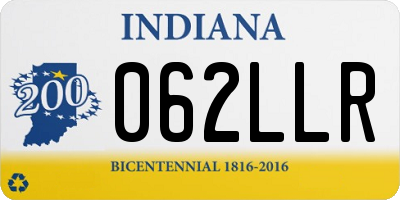 IN license plate 062LLR