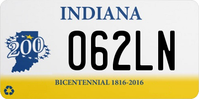 IN license plate 062LN