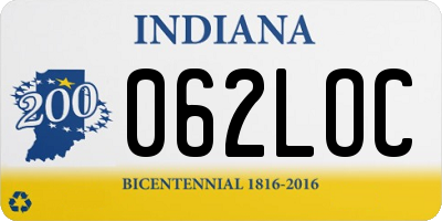IN license plate 062LOC