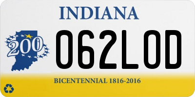 IN license plate 062LOD