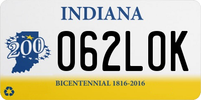 IN license plate 062LOK