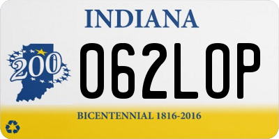 IN license plate 062LOP