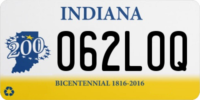 IN license plate 062LOQ