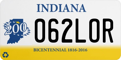 IN license plate 062LOR