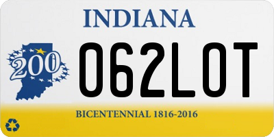 IN license plate 062LOT